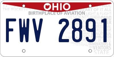 OH license plate FWV2891