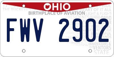 OH license plate FWV2902