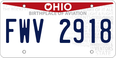 OH license plate FWV2918