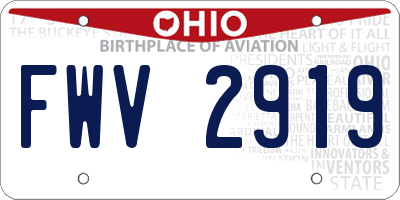OH license plate FWV2919