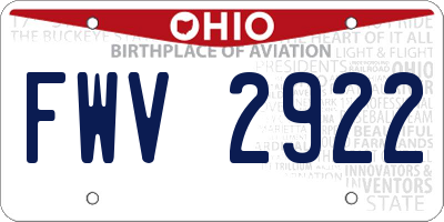 OH license plate FWV2922