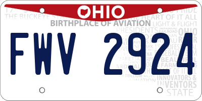 OH license plate FWV2924
