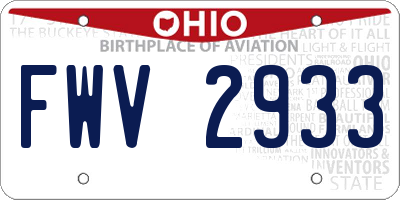 OH license plate FWV2933
