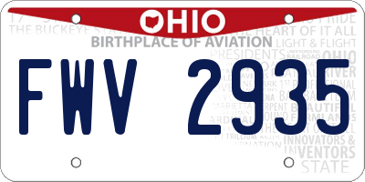 OH license plate FWV2935