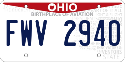OH license plate FWV2940