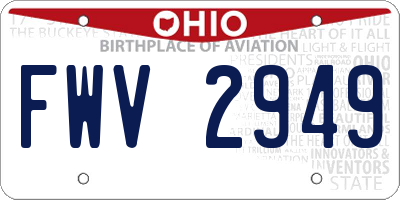 OH license plate FWV2949