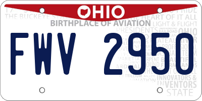 OH license plate FWV2950