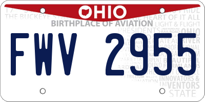 OH license plate FWV2955