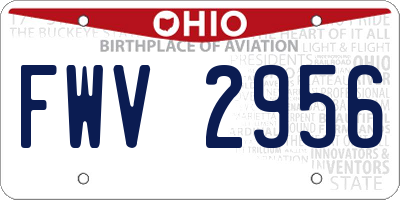 OH license plate FWV2956