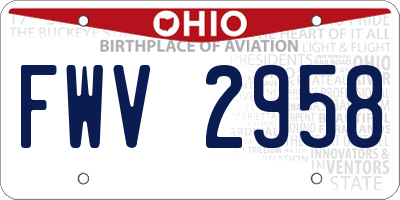 OH license plate FWV2958