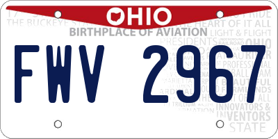 OH license plate FWV2967