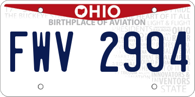 OH license plate FWV2994