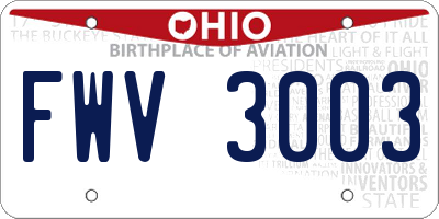 OH license plate FWV3003