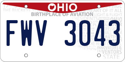 OH license plate FWV3043