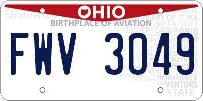 OH license plate FWV3049