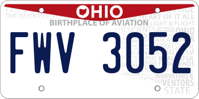 OH license plate FWV3052