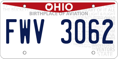 OH license plate FWV3062