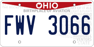 OH license plate FWV3066
