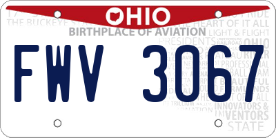 OH license plate FWV3067