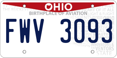 OH license plate FWV3093