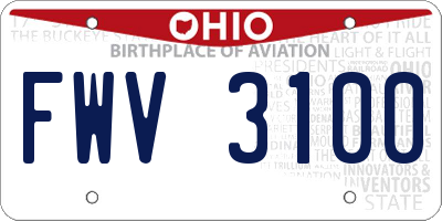 OH license plate FWV3100