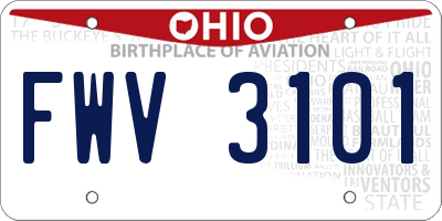 OH license plate FWV3101