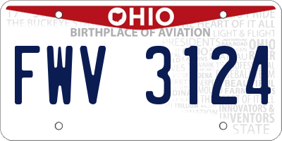 OH license plate FWV3124