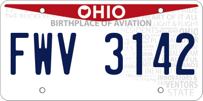 OH license plate FWV3142