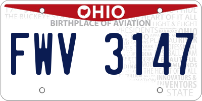 OH license plate FWV3147