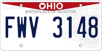 OH license plate FWV3148
