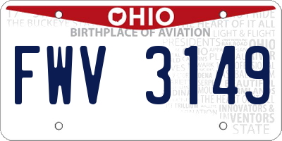 OH license plate FWV3149