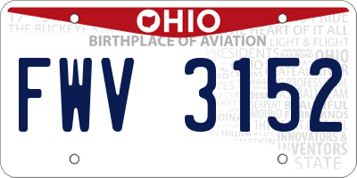 OH license plate FWV3152
