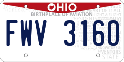 OH license plate FWV3160