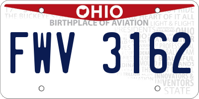 OH license plate FWV3162