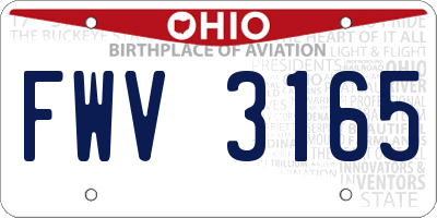 OH license plate FWV3165
