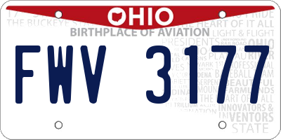 OH license plate FWV3177
