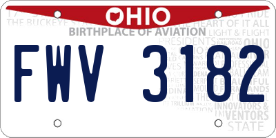 OH license plate FWV3182