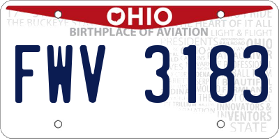 OH license plate FWV3183