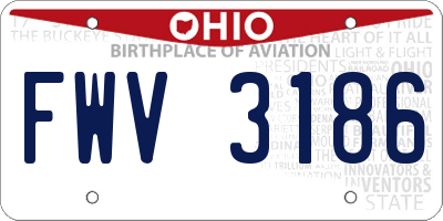 OH license plate FWV3186