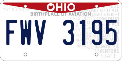 OH license plate FWV3195