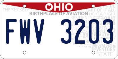 OH license plate FWV3203