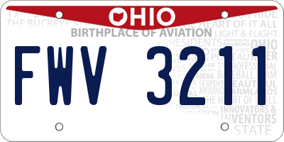 OH license plate FWV3211