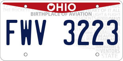 OH license plate FWV3223