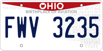 OH license plate FWV3235