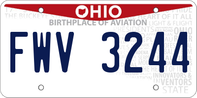 OH license plate FWV3244