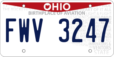OH license plate FWV3247
