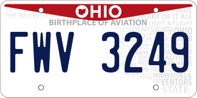 OH license plate FWV3249