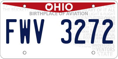 OH license plate FWV3272