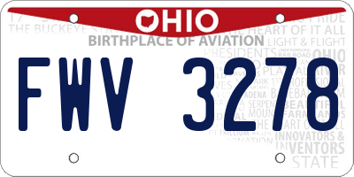 OH license plate FWV3278