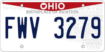 OH license plate FWV3279